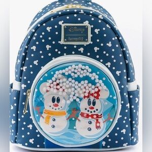 Loungefly Mini Backpack, Wallet -Disney Mickey & Minnie Snow globe